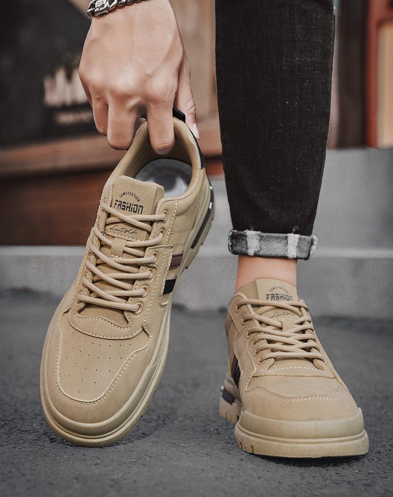 Mode 2025 Neu Frühling Herbst Herren Retro Arbeitssneaker Dicke Sohle Rutschfest Sicherheitsschuhe Langlebiges Schuhwerk für Arbeit Tägliches Pendeln Schuh