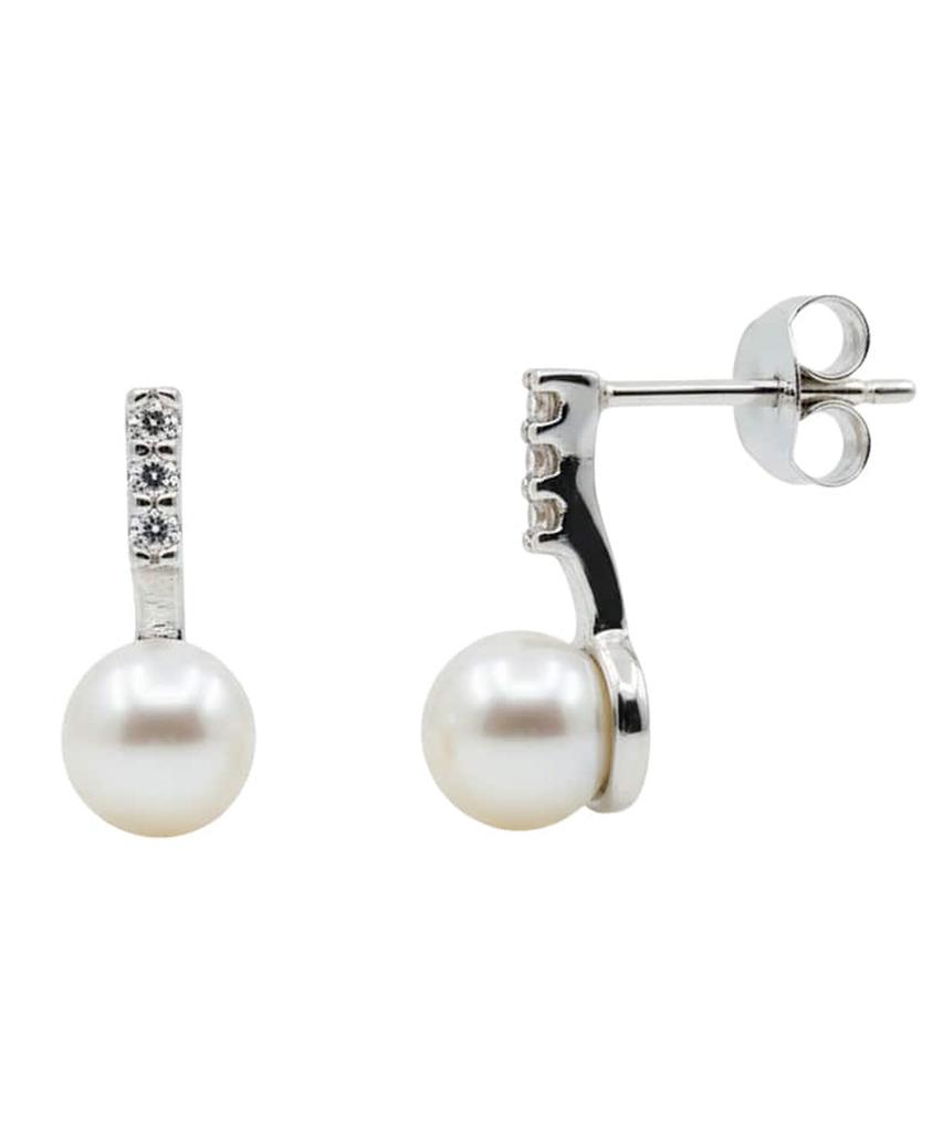 Alleun Silver 925 Pearl Cubic Drop Earrings