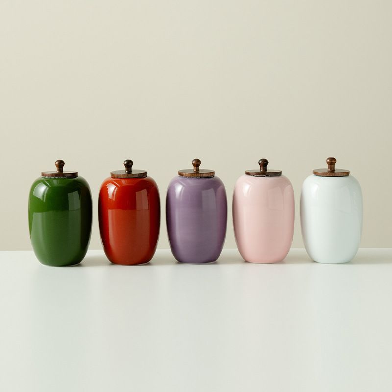 European-style Ceramic Tea Canister Colorful Multifunctional Candy and Snack Box Kitchen Nuts and Coffee Bean Herb Storage Jar