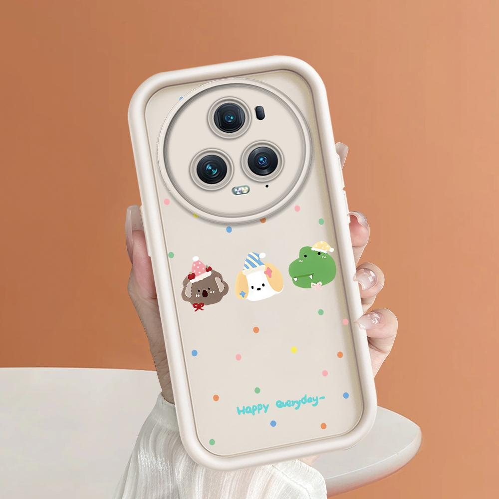 

М який силіконовий квадратний драбинний друкований візерунок Корпус телефону Повне покриття Камера Протиударний захист Гумовий чохол для Huawei Honor Honor X7C білий