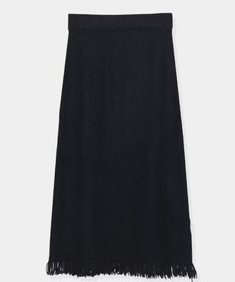 Ennitude Silk Tassel Knit Skirt_Charcoal 1 Type