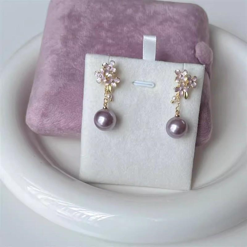 Pinkdudu Premium Lilac Resin Bead Earrings Luxury Minimalist Design Elegant Earrings Jewelry for Women Clip-On Earrings PD2325