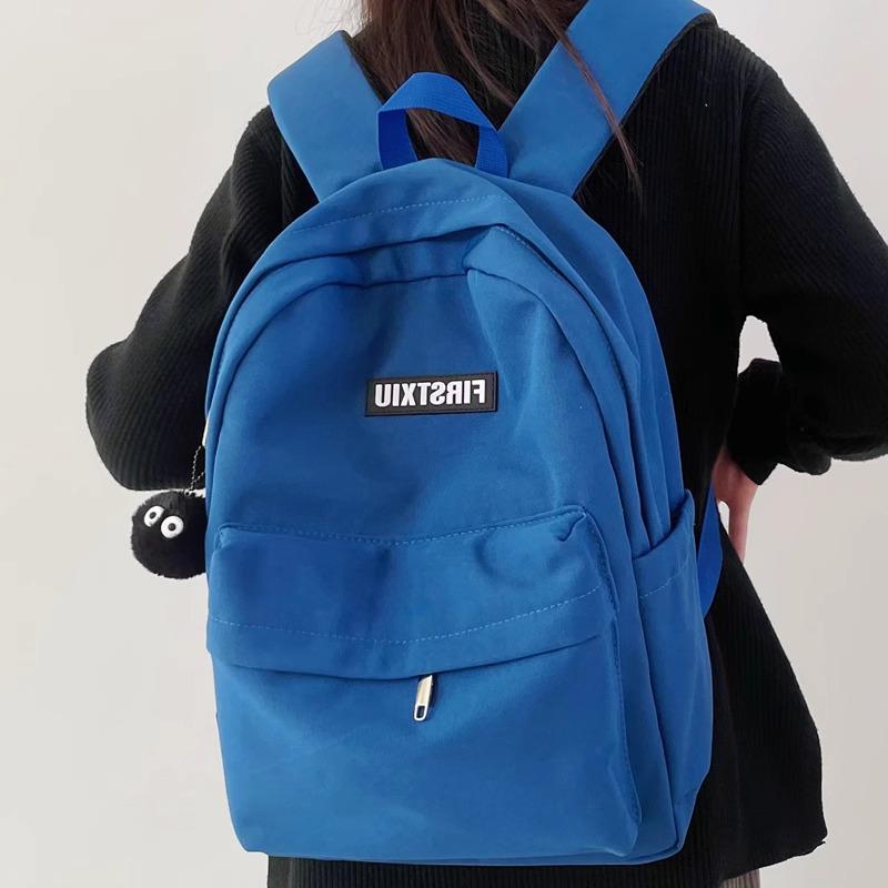 2024 Minimalist Solid Color Backpack for Girls & Women - Junior High, High School, College