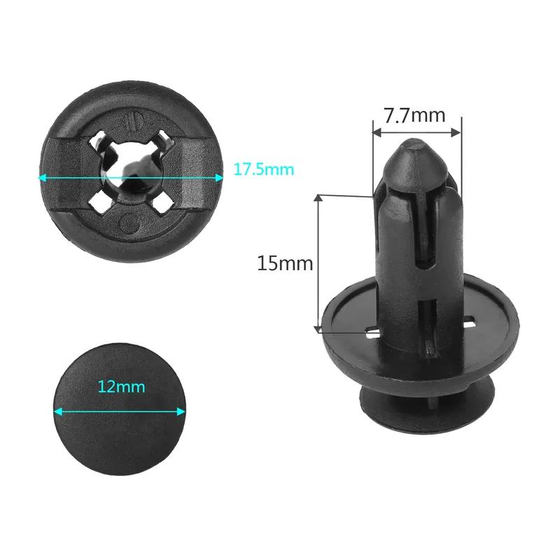 50Pcs 8mm Auto Bumper Fastener for Toyota Nissan Honda Plastic Rivet Retainer Push Engine Cover Fender Car Door Trim Panel Clips