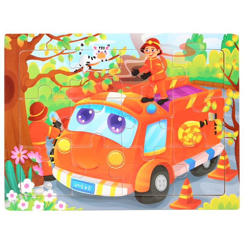 15*11cm 3D Puzzle Cartoon Animals Wood Puzzle Kids Cognitive Jigsaw Puzzle Baby Wooden Toys Educational Toys for Children