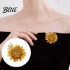 Suits Lapel Pin Rhinestone Bee Sunflower Brooch Zinc Alloy Flower