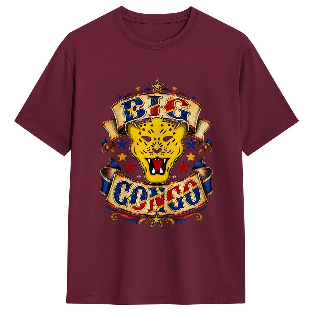 Congo Flag T Shirts Unisexs 100 Cotton Humorous TShirt O Neck Tee Shirt Short Sleeve Tops Printing