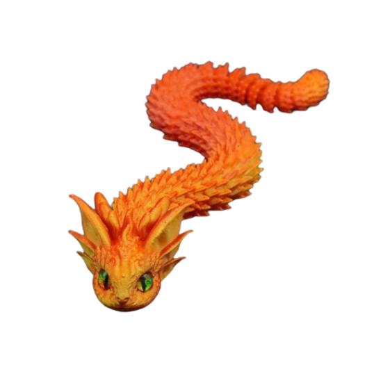 

Фигурка Дракона-Змеи, напечатанная на 3D-принтере, с подвижными суставами, мини-фигурка змеи, шарнирная модель животного, игрушка, украшение для дома, офиса, книжной полки, рабочего стола 20cm