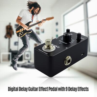 M-VAVE DIG DELAY Pedal de efectos de guitarra con retardo digital con 9 efectos de retardo True Bypass carcasa totalmente de metal