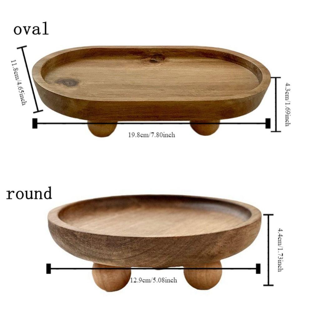 Convenient Wooden Oval Tray Elegant Dinner Plate Serving Trays Food Dishes  Perfect Gift