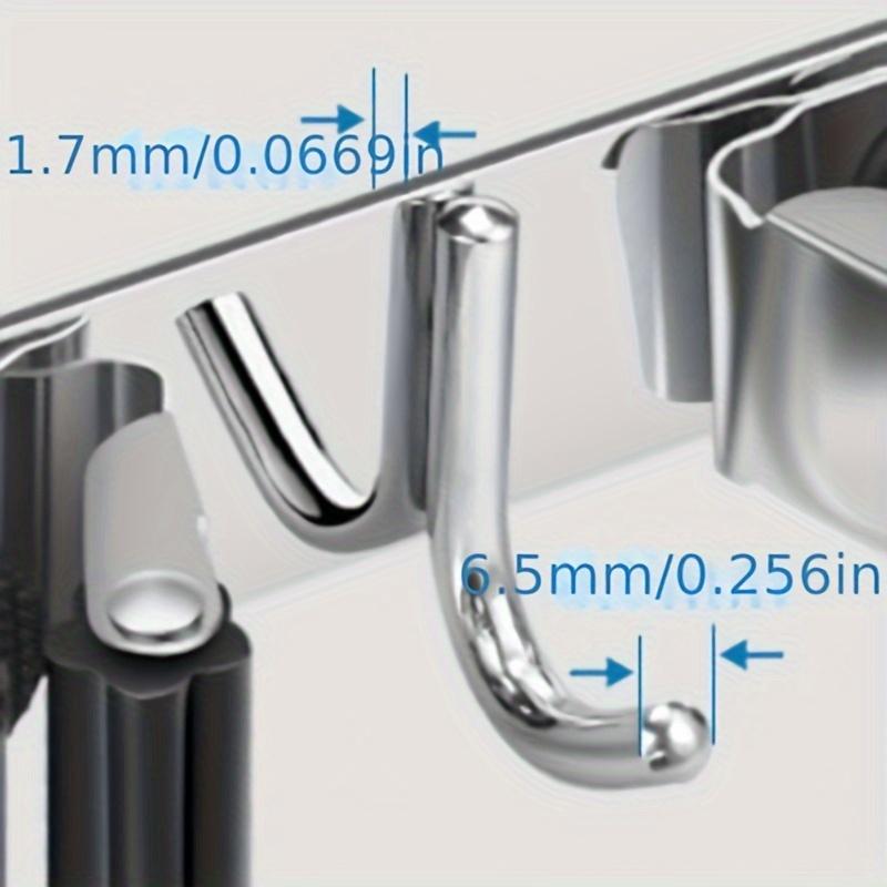 1pc  Space-Saving Stainless Steel Wall Rack with 5 Non-Slip Hooks - Perfect Organizer for Home, Garage, & More