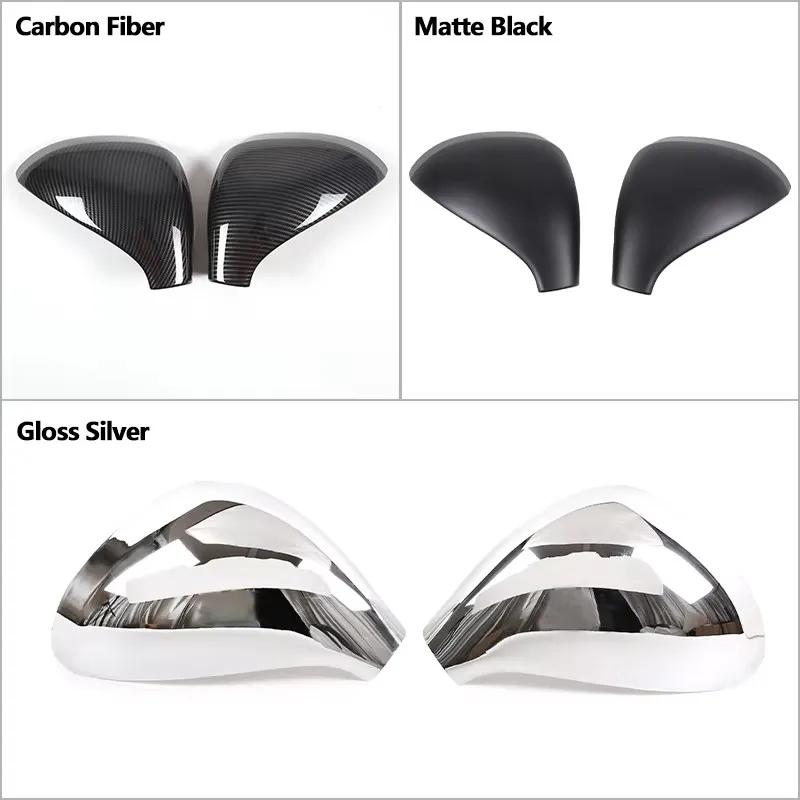 For Peugeot 207 308 2006-2014 ABS Carbon Fiber Style Car Side Door Rearview Mirror Cap Cover Trim Auto Exterior Accessories