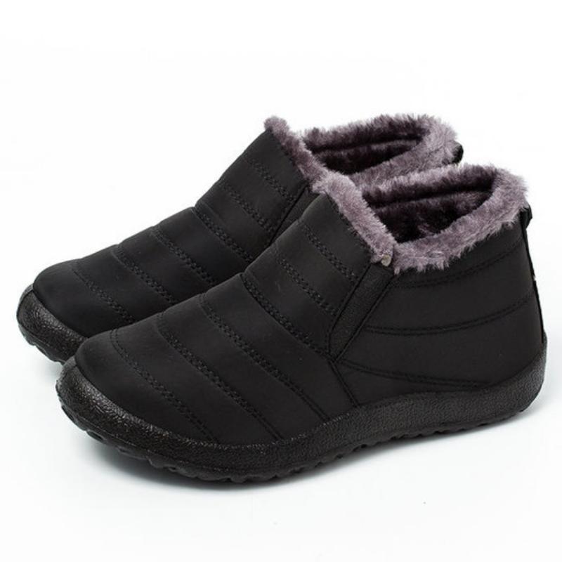 Women Boots Slip On Winter Shoes Women Ankle Botas Mujer Waterpoorf Snow Boots Female Plush Flats Casual Shoes 35-44 WSH4162