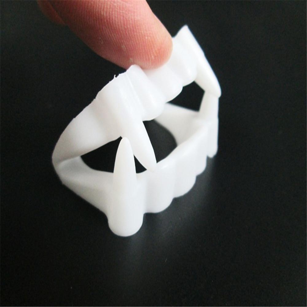 2Pcs Scary Zombie Vampire Plastic Fangs Kids White False Teeth Halloween Props