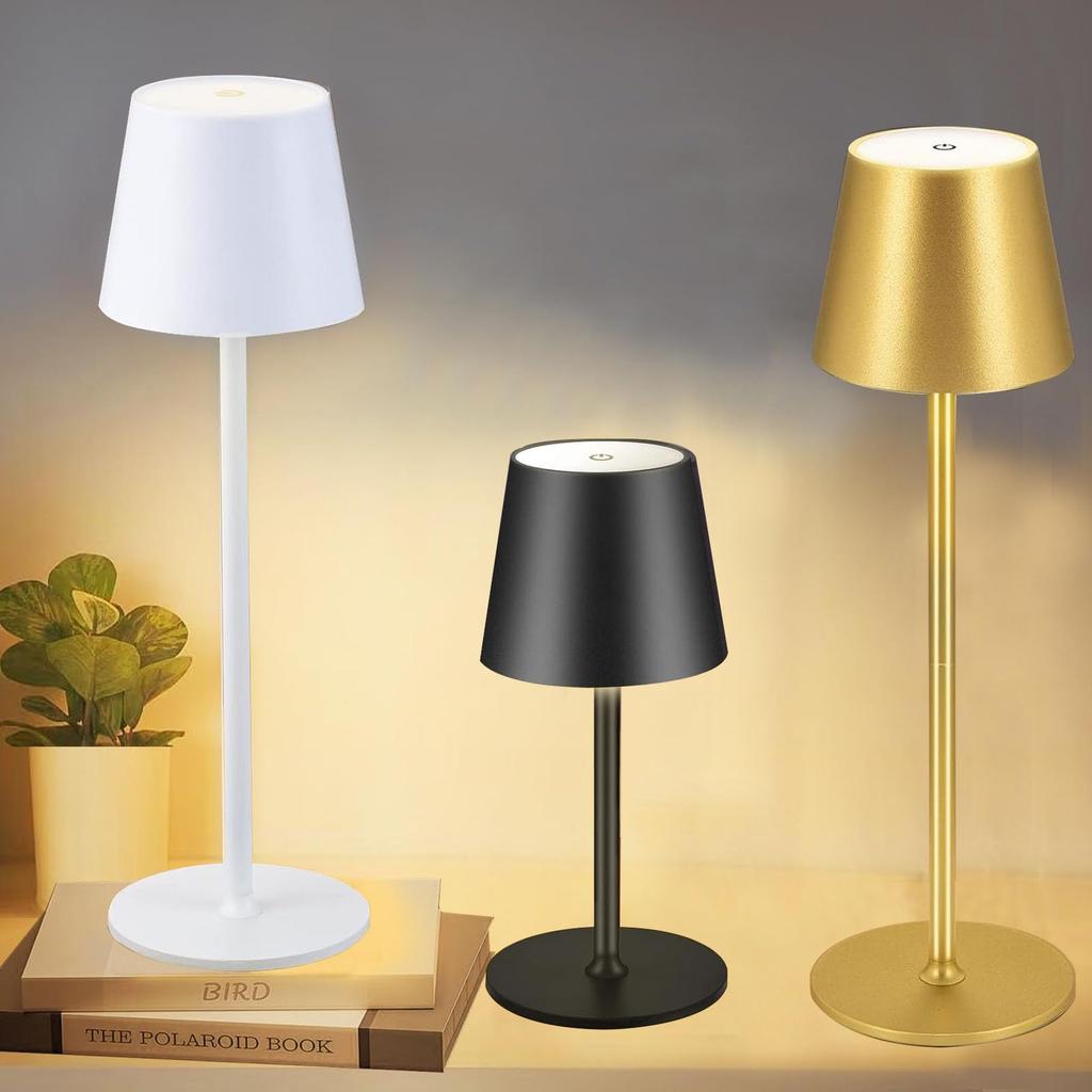 Rechargeable Table Lamp Touch Sensor LED Desktop Night Light Wireless Reading Lamp For Hotel Bar Restaurant Bedroom Decor Light