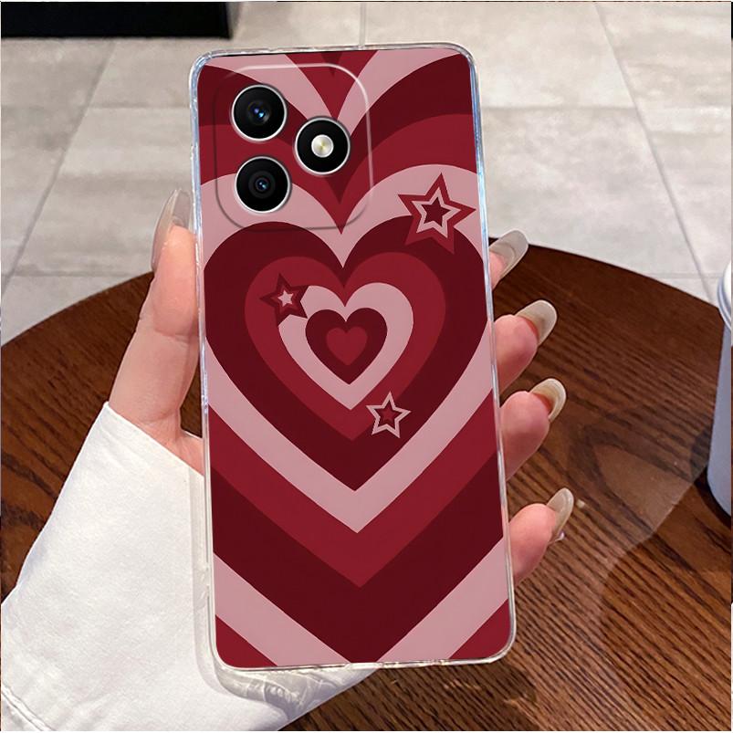 For Honor X8d Case Clear Luxury Cute Love Heart Rabbit Funny TPU Soft Silicone Phone Case For Honor X8d X 8d 4G Back Cover Funda