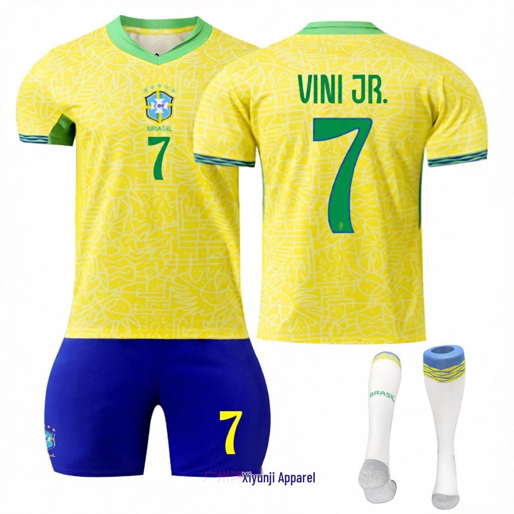 2024 Copa América Brazil Home/Away Jersey Set: Neymar, Vinícius, Raphinha #10