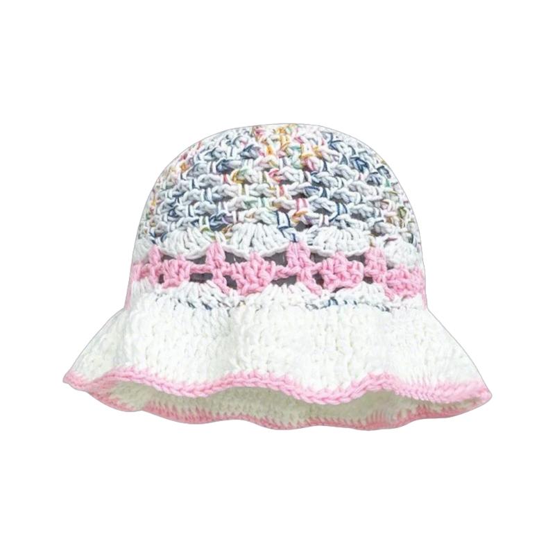 Ручная работа, красочная шляпа, ручной вязки, стильная вязаная крючком шляпа для музыкального фестиваля, стильная шляпа-ведро, шляпа рыбака