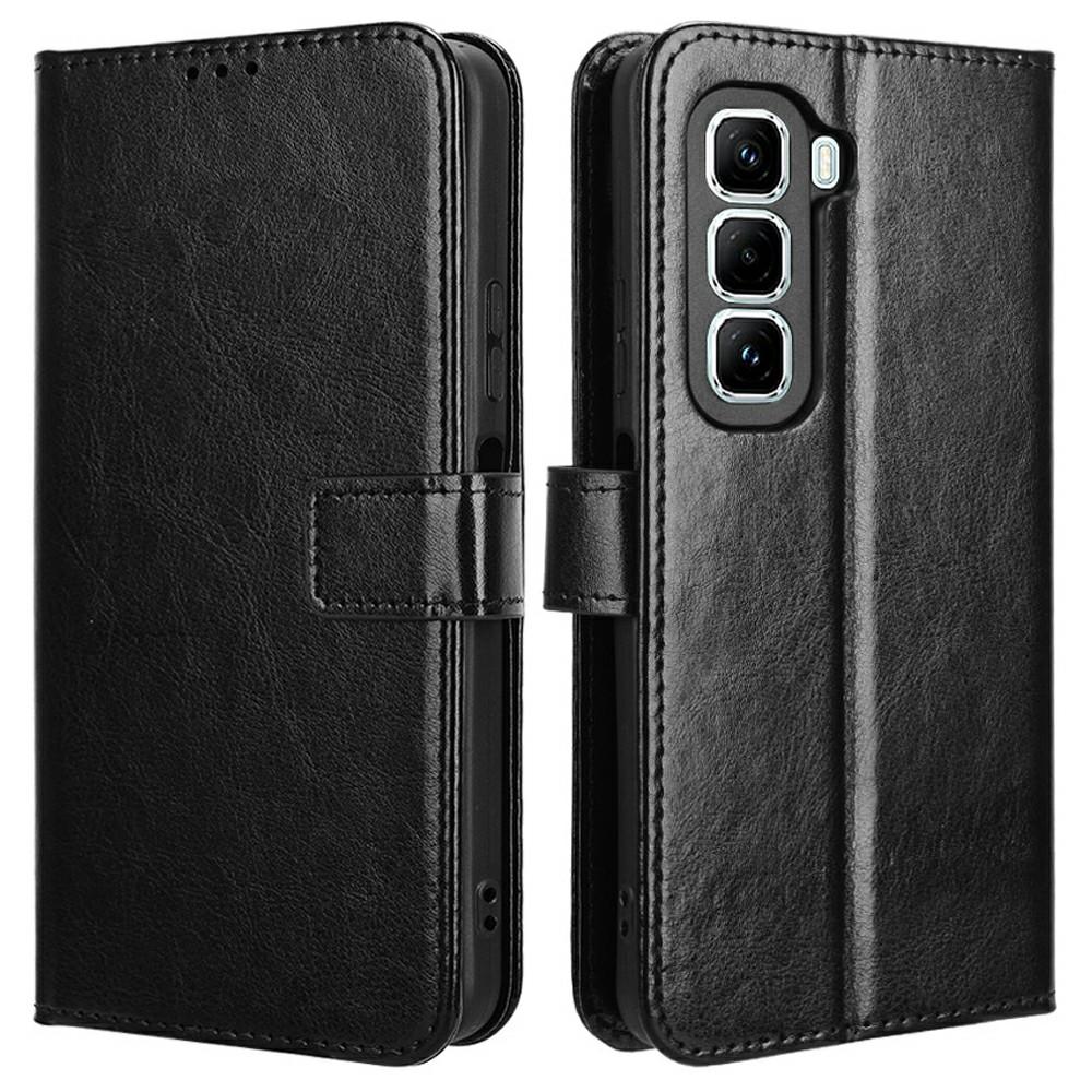 

For Infinix Hot 50 Pro 4G X6881 Case Crazy Horse Texture PU Leather Phone Wallet Cover A