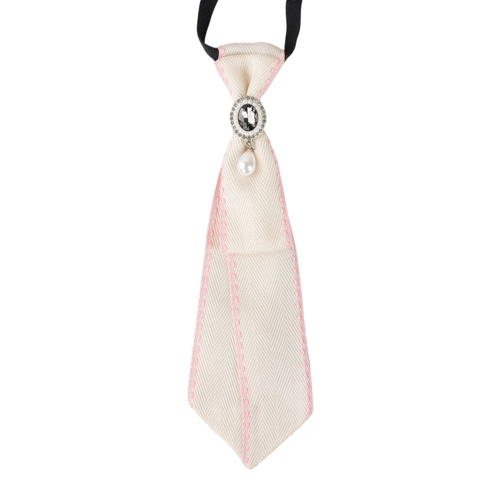 Pre-tied Chain Necktie Pearl Bowtie Fashion Cravat School Uniform
