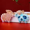 Lovely Rhinestone Sheep Keychain Durable Zinc Alloy Metal Key Ring Fashion Charm for Girls Handbag Birthday Gift