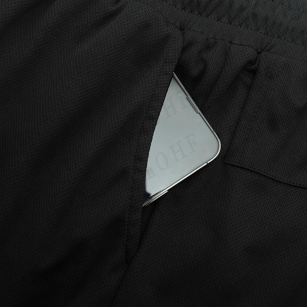 Men's Anime Double-Layer Quick-Dry Shorts & Tee Set for Outdoor Running & Fitness
