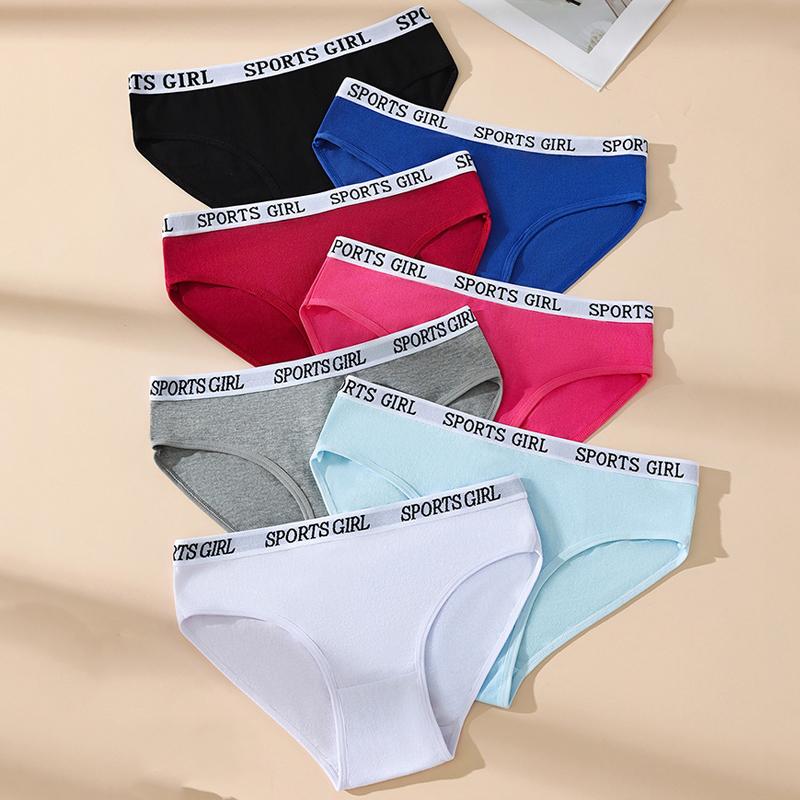 

7 шт. женские трусики дышащее нижнее белье удобные хлопковые трусы с низкой талией спортивные трусы для девочек сексуальное женское белье L разноцветный