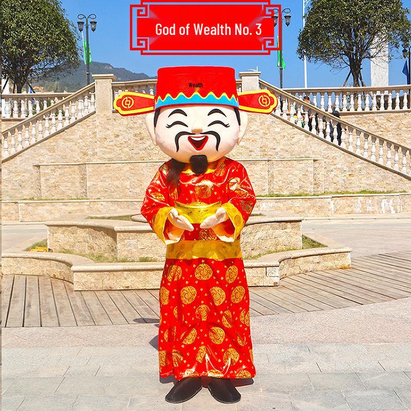 Year of the Tiger Mascot Costume Headgear: Festive God of Wealth Cartoon Prop for Promotions