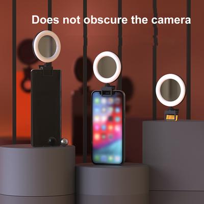 Mobile Phone Selfie Fill Light Beauty Portable Light with Clamp USB Operated 3 Colors Temperature