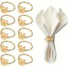 6/12/20PCS Golden Leaf Napkin Rings Metal Napkin Holder Buckles Elegant Table Decoration for Wedding Christmas Holiday Feast Dinner