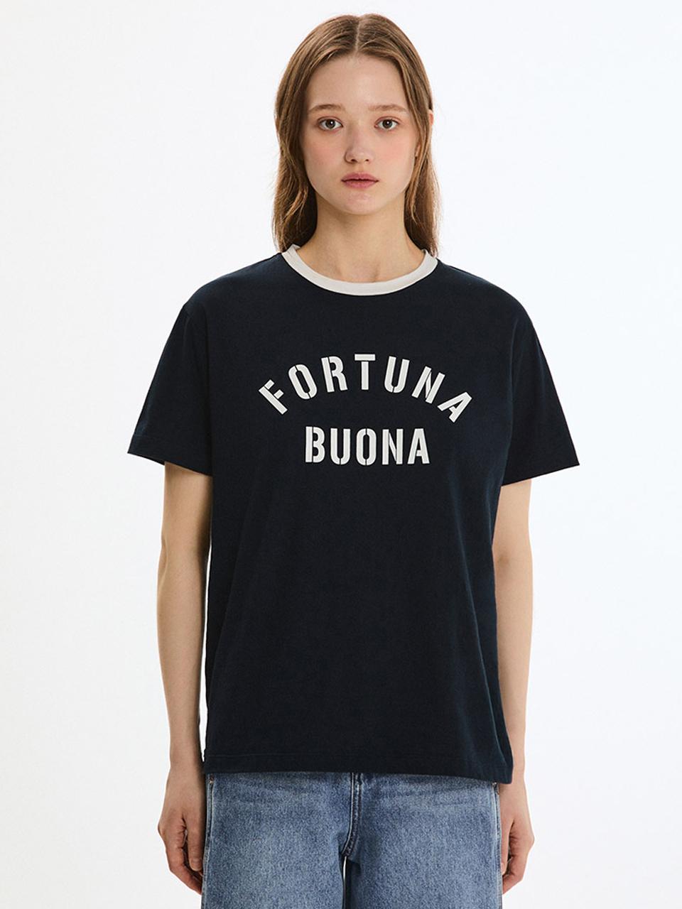 Sistina Cotton Color Block Lettering T-Shirt_Awjtsp21050_Dn Dark Navy/44