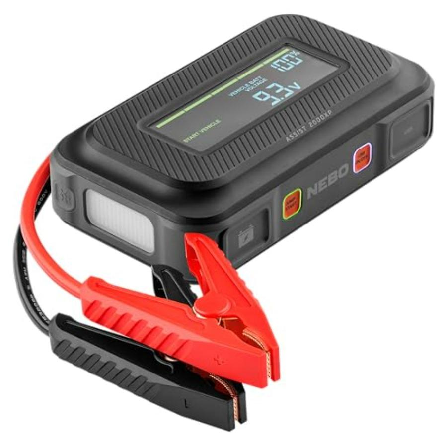 Portable Jump Starter 2000A 55.5Wh with Multi-Device Charging and Integrated Floodlight USB Compatible Automotive Emergency Pow 2000A