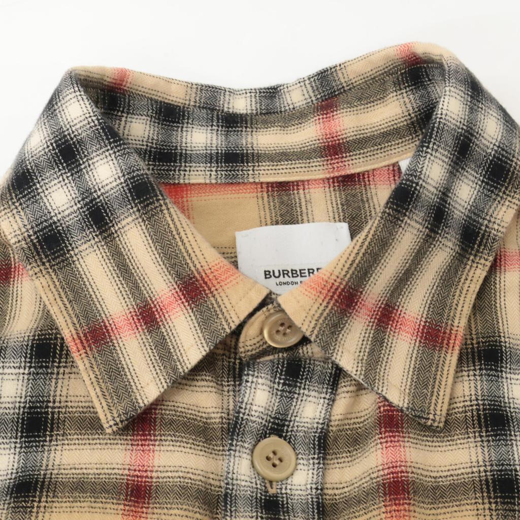 Burberry 21AW 8036773 Logo Embroidered Check BD Shirt Tops S beigeUsed