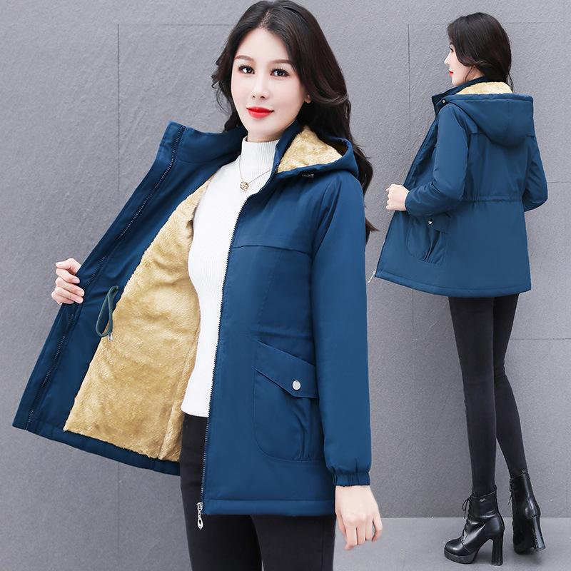Kapuzen-Übermantel Parka Daunenwattiert Damenjacke Winter Neuheiten Mode Warmer Baumwollmantel Damenbekleidung