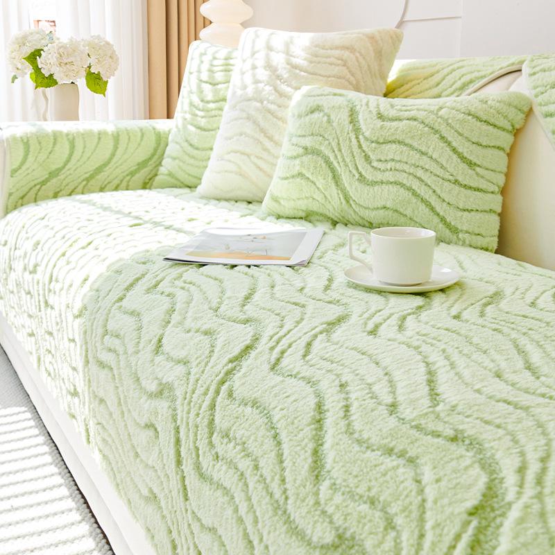 Thicken Plush Sofa Cover Comfortable Sofa Towel Slip-Proof Sofa Cover Adjustable Cushion Cover Living Room Decoration