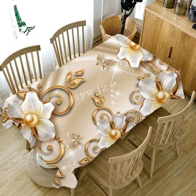 

Проста та елегантна скатертина з квітковим принтом, що не обростає, прямокутний весільний журнальний столик, скатертина, прикраса кухонного столу 140x180cm55x70inch