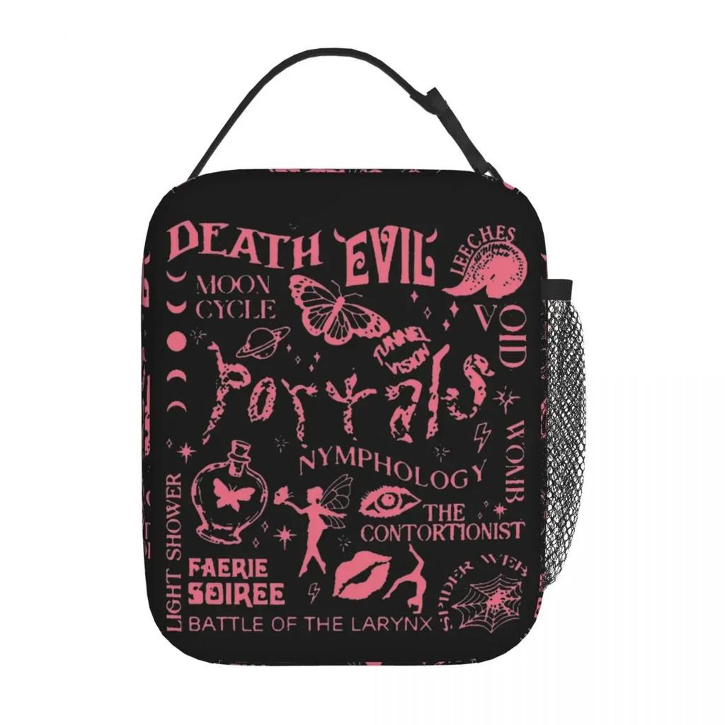 Custom Melanies Martinez Portals Thermal Insulated Lunch Bag for Office Portable Bento Box Thermal Cooler Lunch Boxes