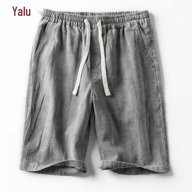 Yalu Men s Ramie Blend Casual Shorts 3XL