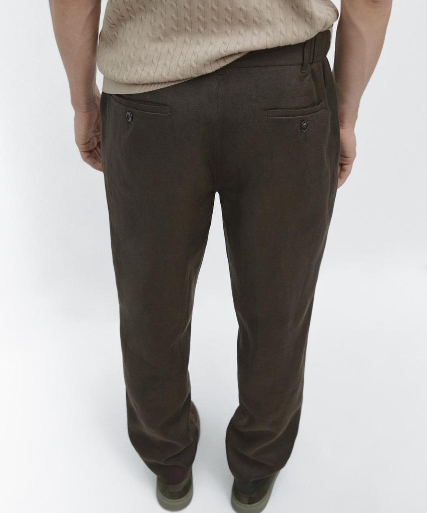 Masimodutti Tapered Fit Linen Pants