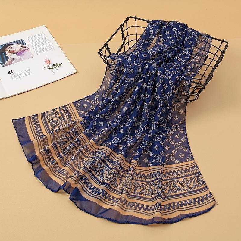 Fashion Paisley Printed Chiffon Women'S Scarf Women'S Lightweight Summer Long Sun Protection 160*50Cm