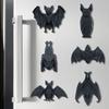 4/6PCS Black Halloween Decorations 3D Spider Magnetic Decals Bat Refrigerator Sticker  Haunted House