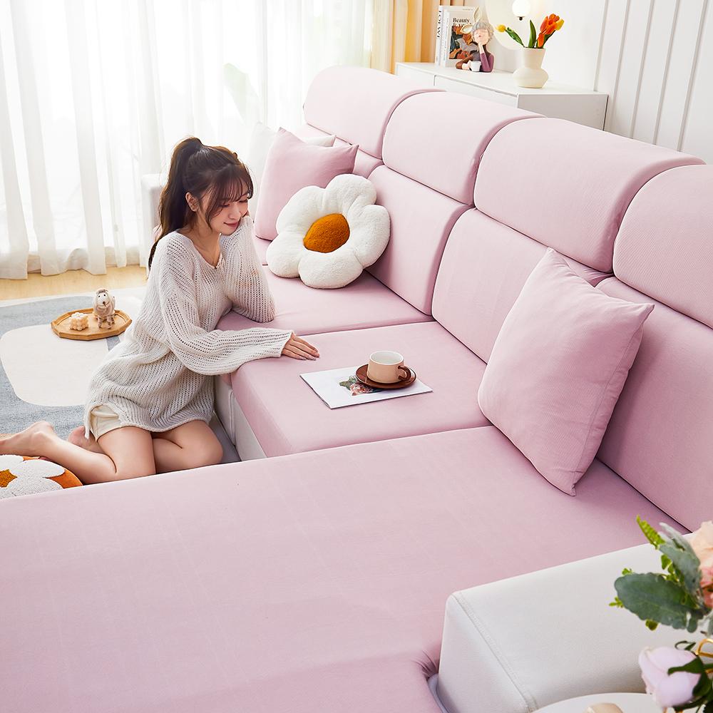 Copridivano Elasticizzato Universale per Tutte le Stagioni Copertura Completa Copertura Colore Unico Moderno Semplice Asciugamano per Divano Copertura Completa Filo di Seta di Ghiaccio Cuscino per Divano