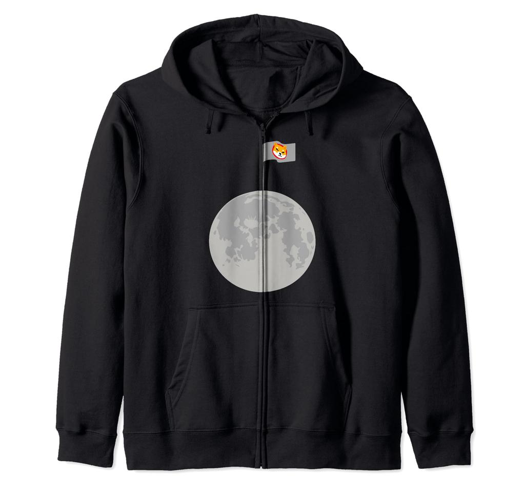 Moon Shiba Inu Coin Flag Funny BlockchainCrypto Lover Zip Hoodie