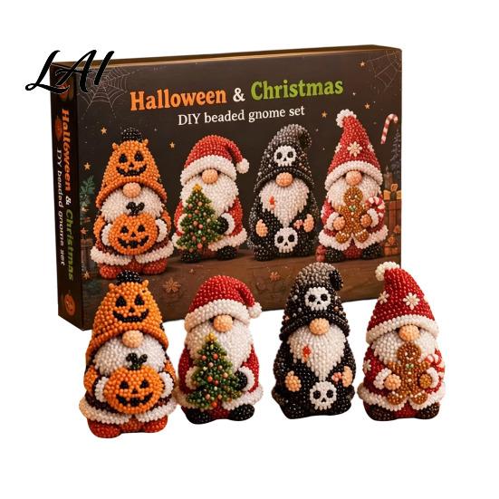 Kit de Gnome Perlé 3D Kit DIY Broderie de Perles Minuscules 4 Pièces Goblin Perlage Pour Décoration de Maison Loisirs Créatifs Art Créatif Mignon Cadeau Fait Main pour Débutants & Craft