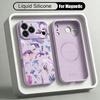 Trendy Ocean Whale Pattern Case For iPhone 17 Pro Max Magnetic For Magsafe Liquid Silicone Cover For iPhone 16 15 14 13 Pro Max