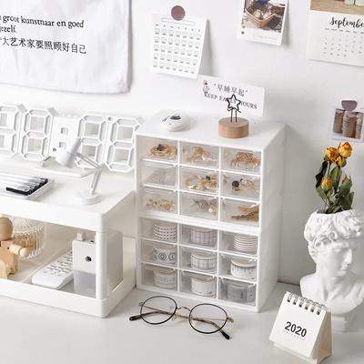 6/9 Square Grids Transparent Drawer Storage Box Plastic Student Desk Stationery Cosmetics Lipstick Rack Dustproof Organizers Box