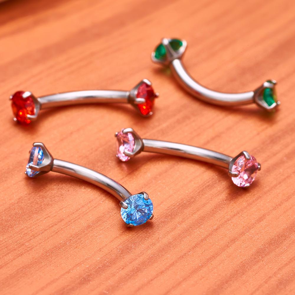 1/5/50 szt. Tytan G23 ASTM-F136 Piercingi Brwi kolczyk cyrkonia Gwint wewnętrzny Brwi Ciało Cyrkonia Hurt