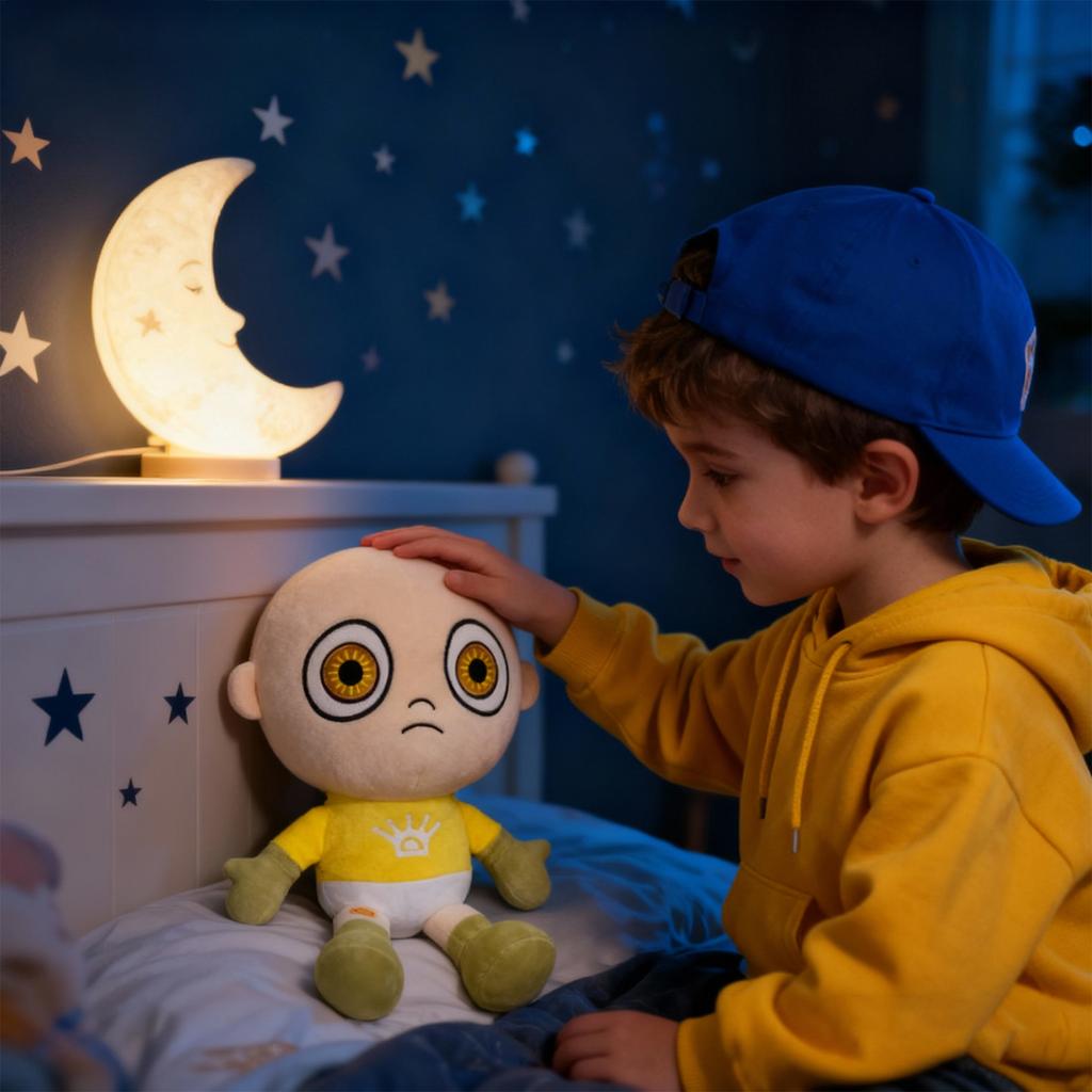 Cute Big-Eyed Alien Plush Toy - Yellow Baby Plush Toy With PP Cotton, Standing ,Sitting, Game Merchandise, Commemorative Gift For Friends And Kids