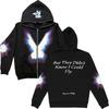 Oversized Y2K Streetwear Hooded Zip-Up Sweatshirt Men Women Loose Fit Graphic Print Long Sleeve Pullover