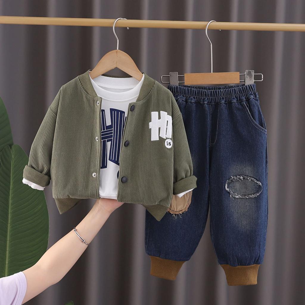 Kids Casual Long-Sleeve Set, Comfortable Daily Wear Outfits